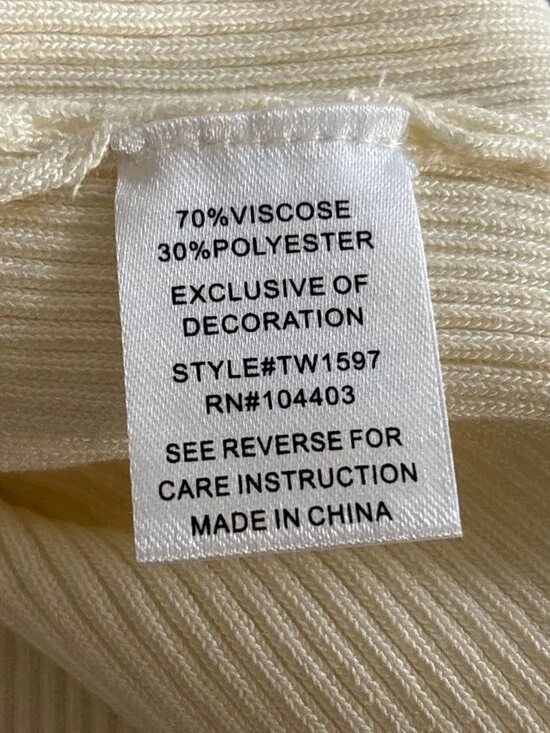 The Workshop Top Size Medium Ribbed Long Sleeve Crystal Bow Embellished Cozy NEW - Picture 6 of 10